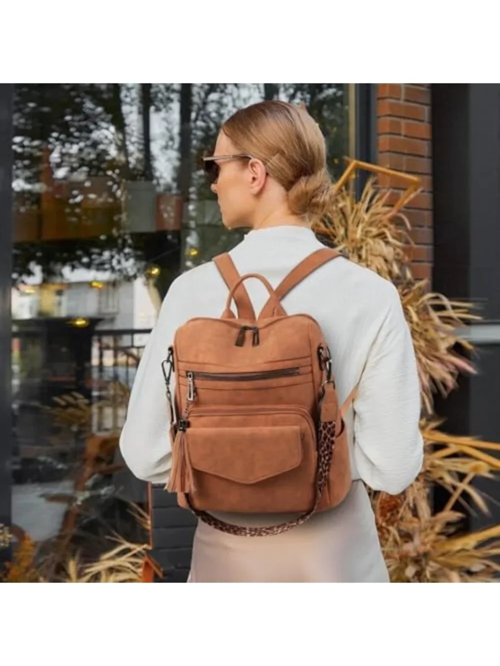 Stylish Leather Backpack Purse for Women | Convertible Travel Bag with Wristlet